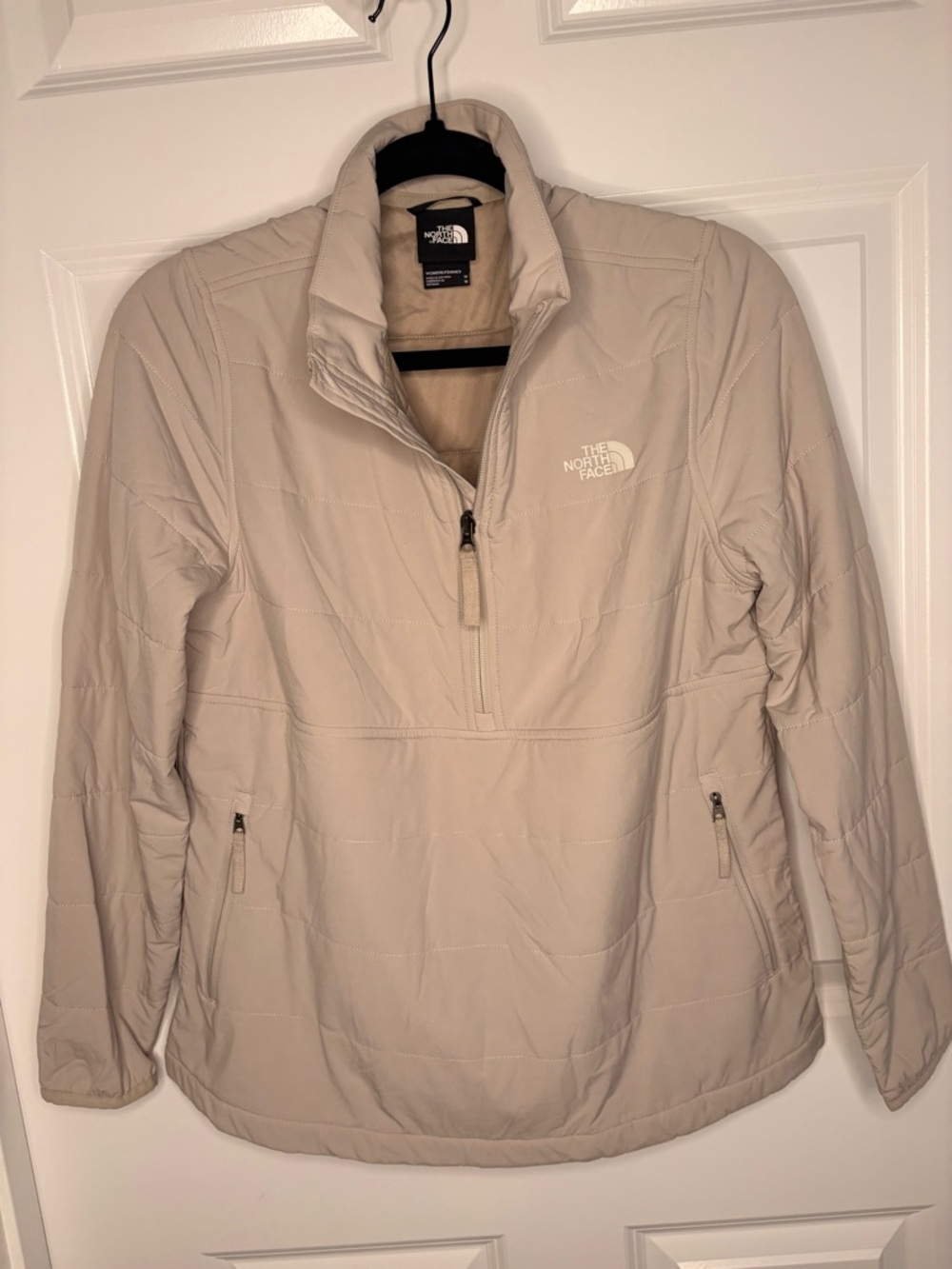 The North Face Beige Quarter Zip Insulated Jacket Women’s